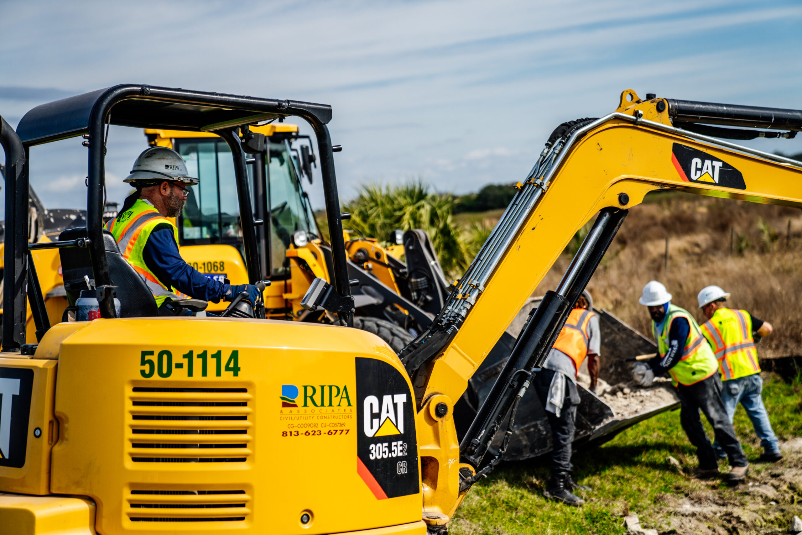 Ripa Construction crew member using an excavator.