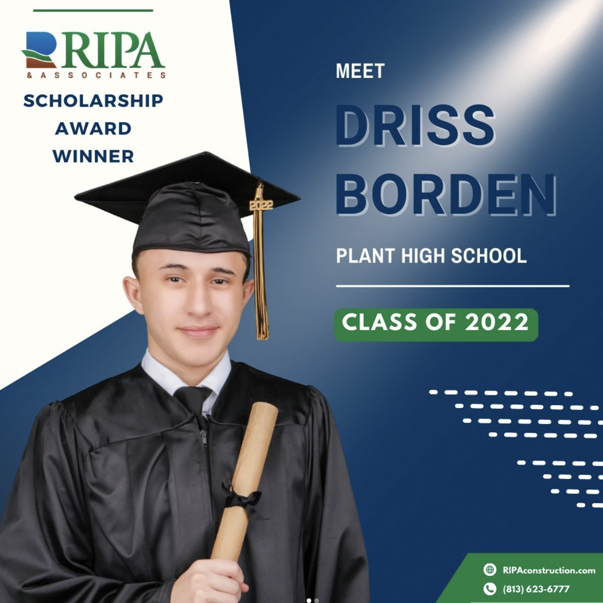 Driss Borden - RIPA & Associates Scholarship 2022 Winner.