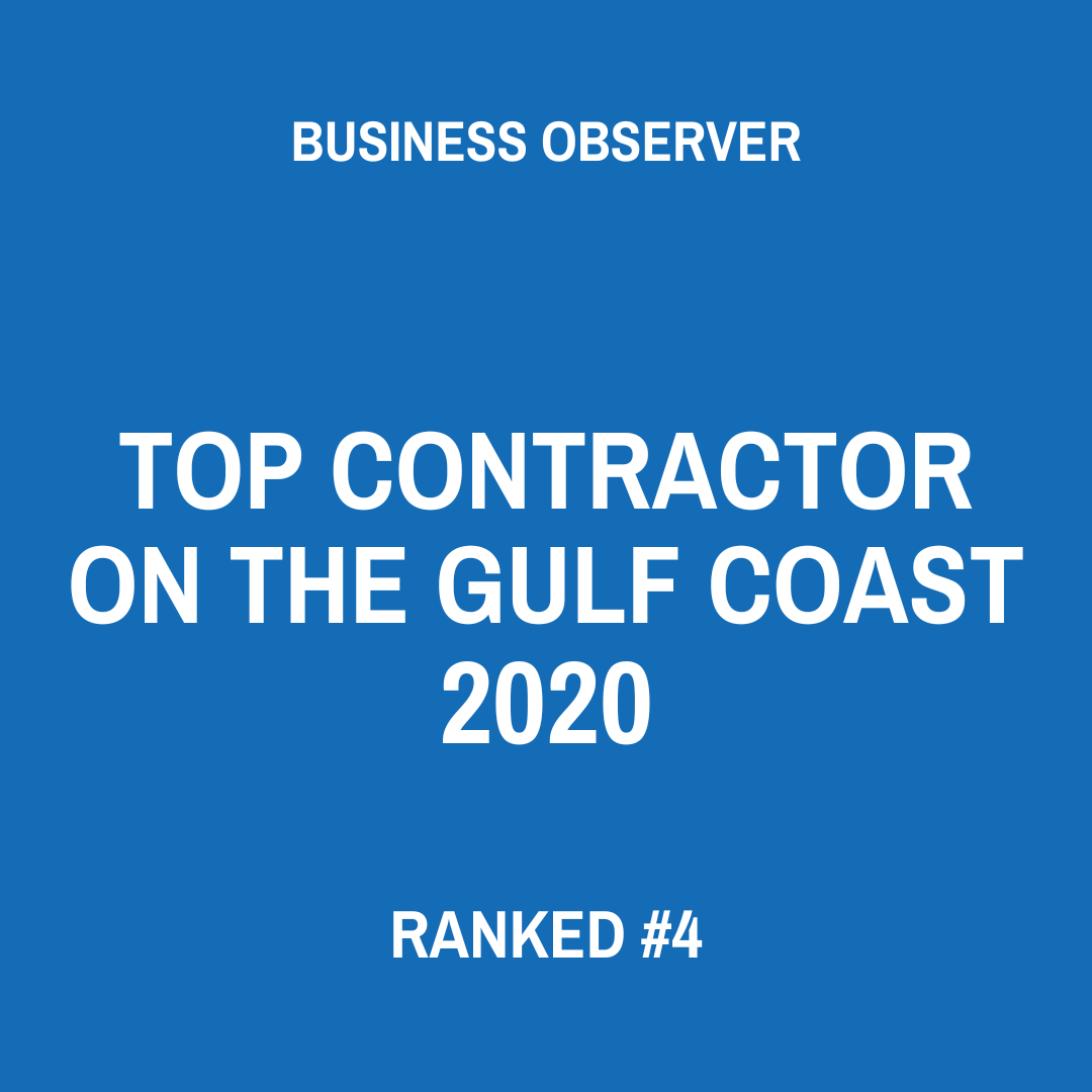 Awards from Business Observer Top Contractor On The Gulf Coast 2020