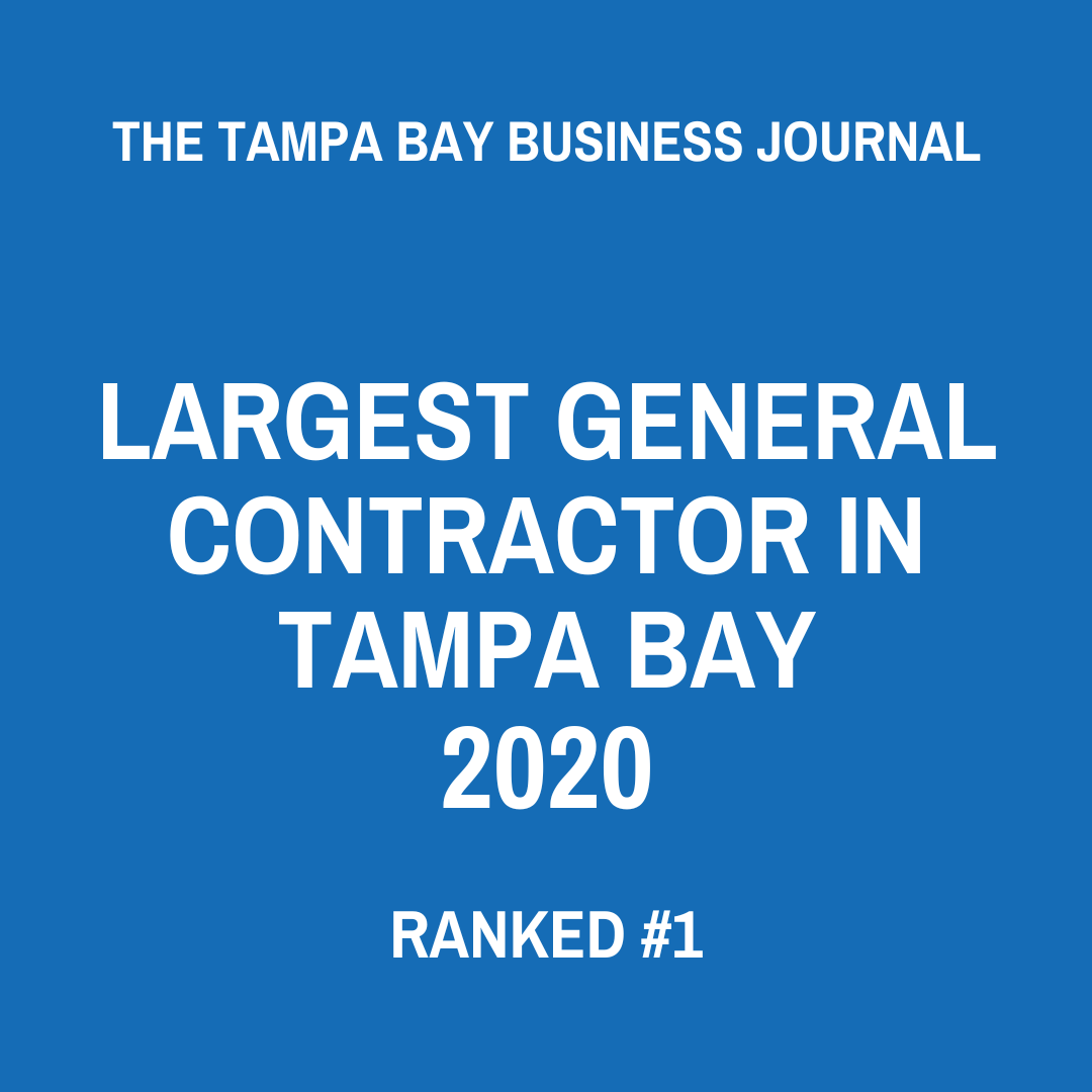 Awards - Tampa Bay Business Journal Largest General Contractor in Tampa Bay 2020